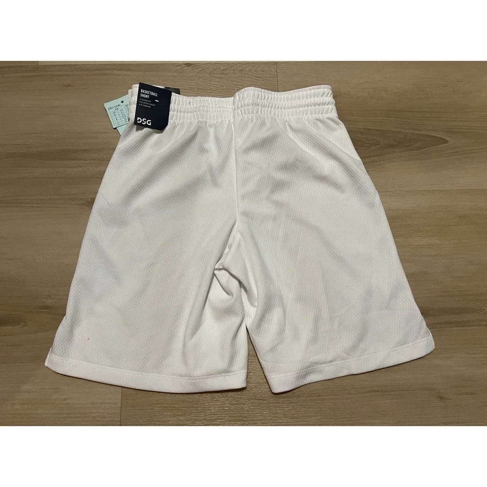 Girls DSG Basketball Shorts White Size Medium Youth Kids‎ Unisex Drawstring